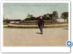 Bellewood Park - Mound W and the Superintendant - c 1910