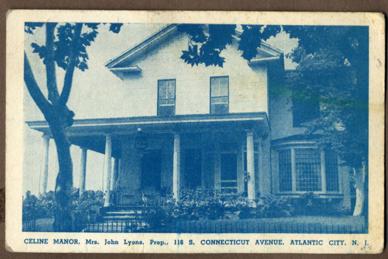 Atlantic City - Celine Manor - John Lyons Proprieter - 118 S Commecticut Avenue