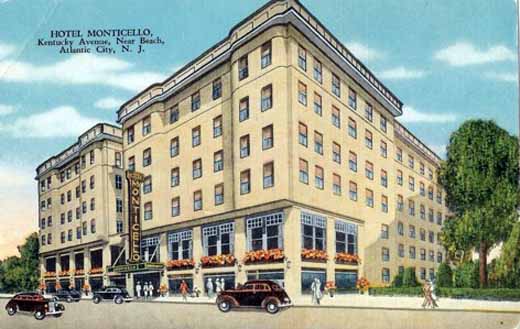 Atlantic City - Hotel Monticello - On Kentucky Avenue near the beach