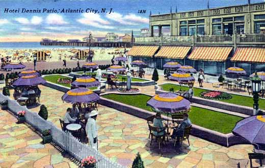 Atlantic City - Patio of the Hotel Dennis