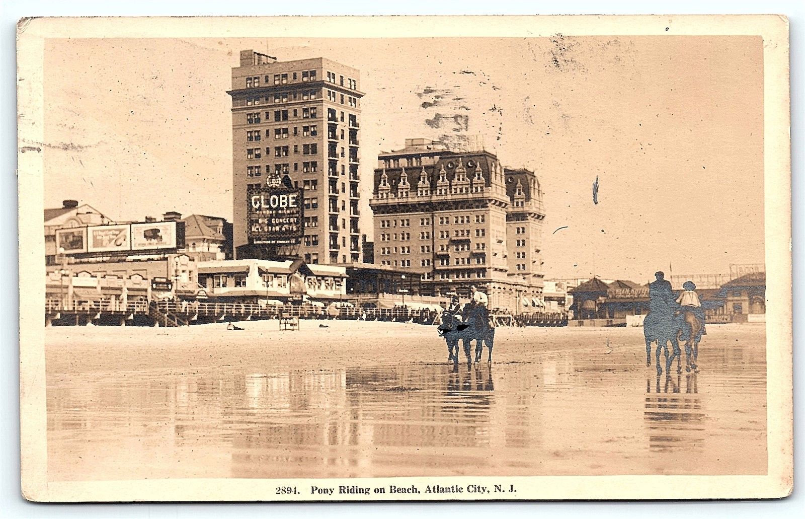 Atlantic City - Pony riding on the beach - c 1910