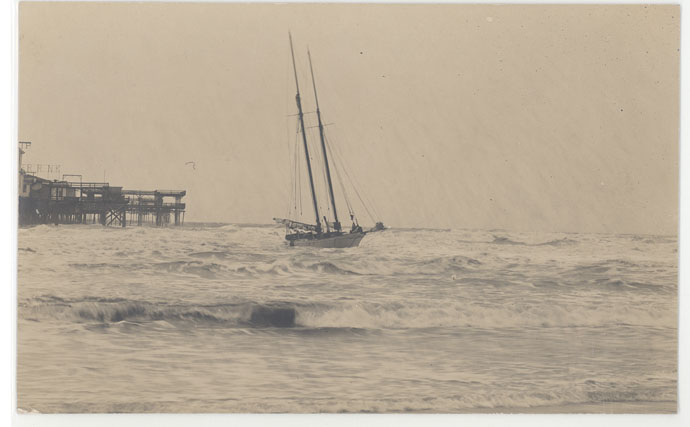 Atlantic City - Sailboat just off shore - 1910