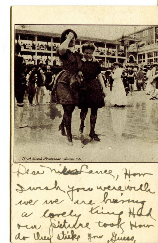 Atlantic City - Two Women - Beach Promenade - c 1910