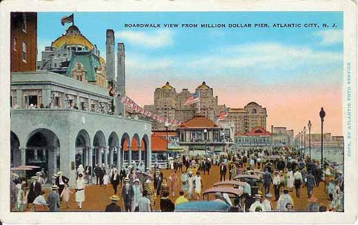 Atlantic City - View of the boardwalk from Million Dollar Pier