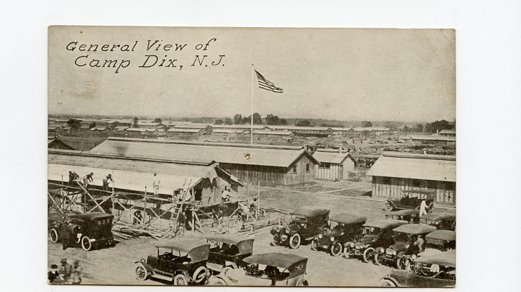 Camp Dix - A general view show continuing construction - 1917