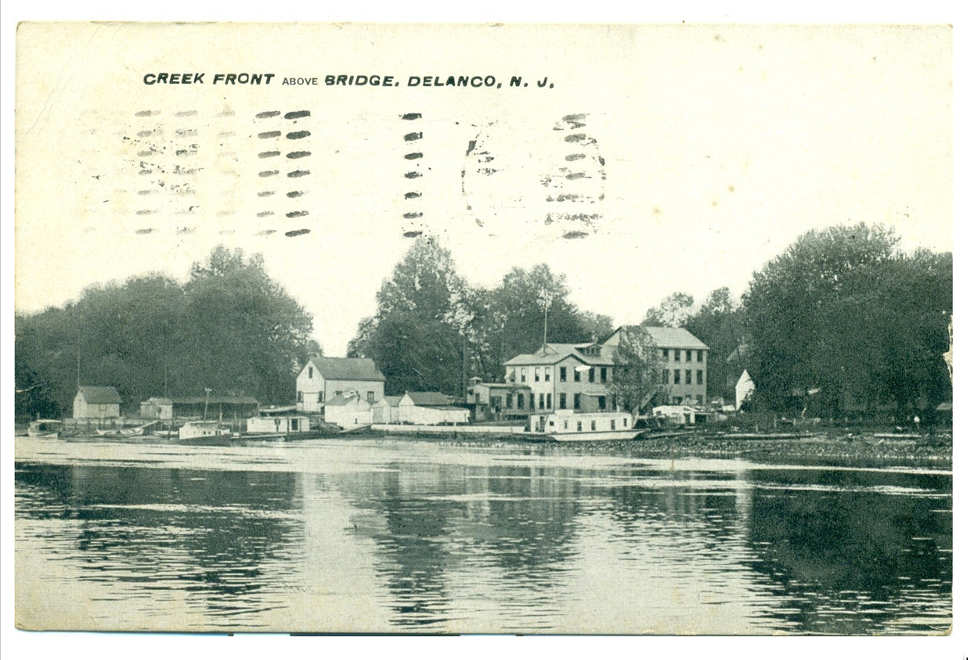 Delanco - View of the Rancocas creekfront above the bridge