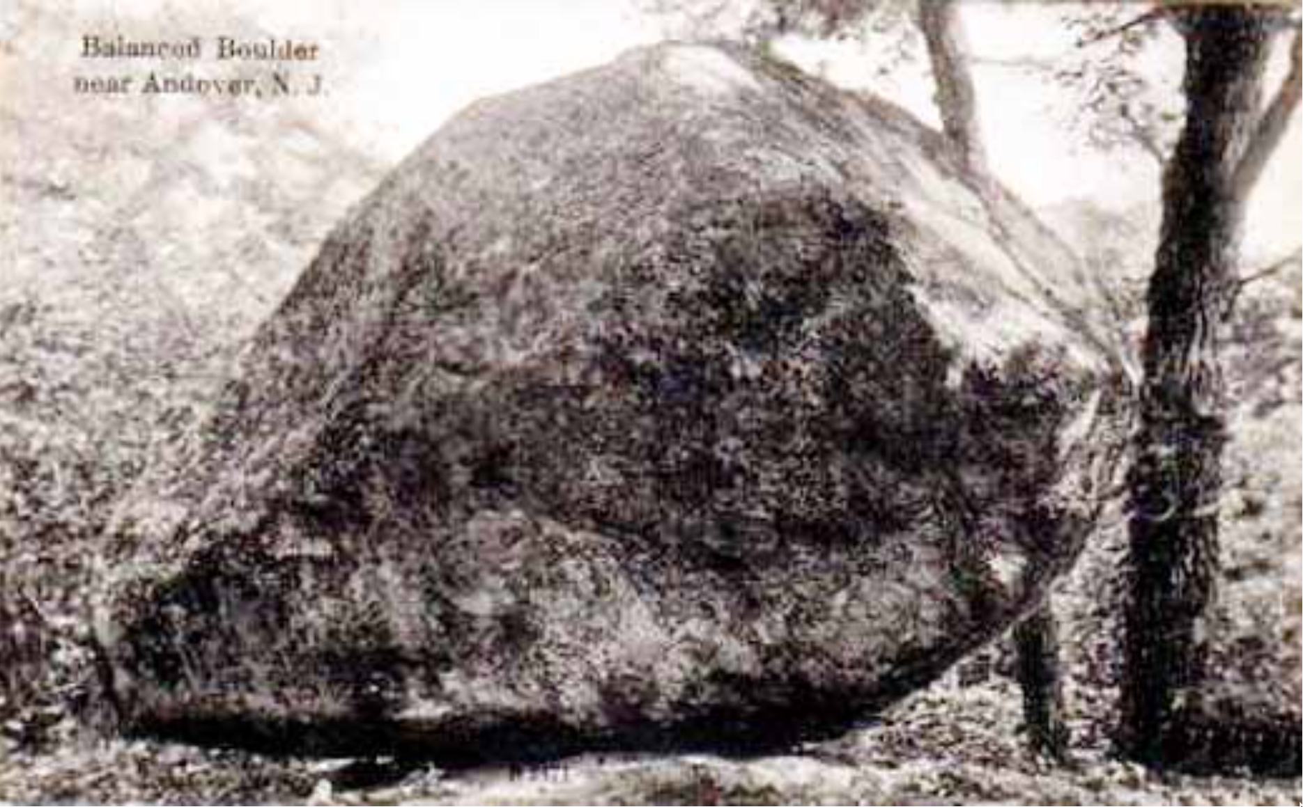 Andover vicinity - Balanced Boulder - c 1910 - b