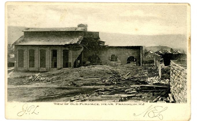 Franklin vicinity- View of an old furnace - c 1910