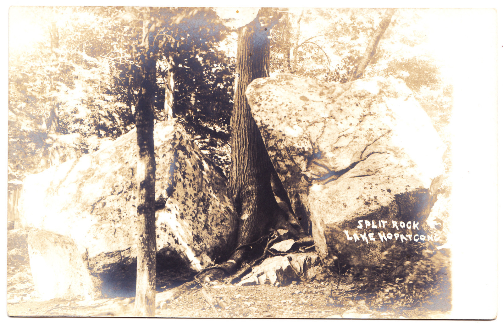 Lake Hopatcong - View of Split Rock - 1907