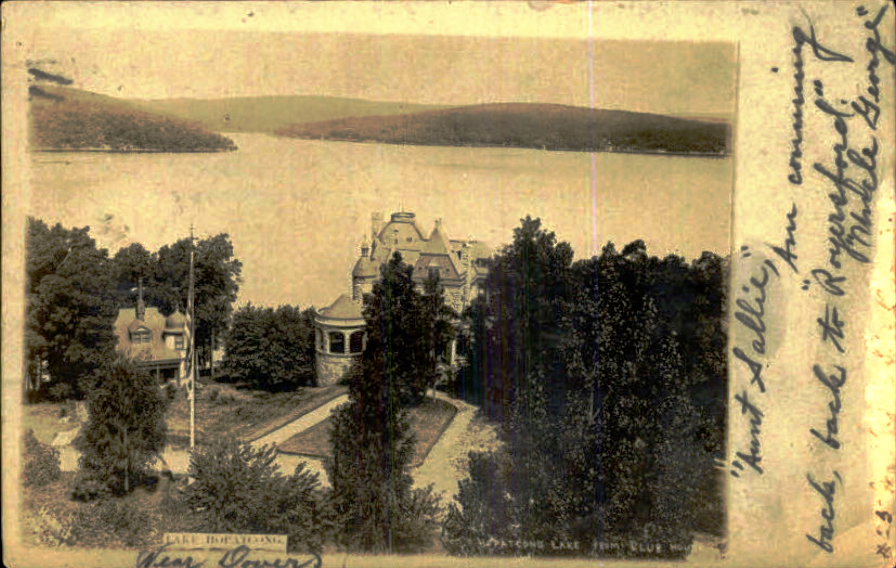 Lake Hopatcong 0 A birds Eye View o the Lake Club - c 1910