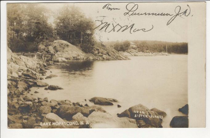 lake hopatcong - view near sister island - c 1910