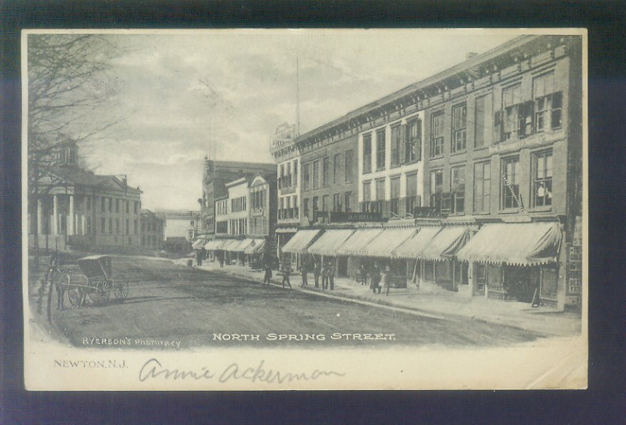 Newton - North Spring Street at Ryersons Pharmacy - 1909